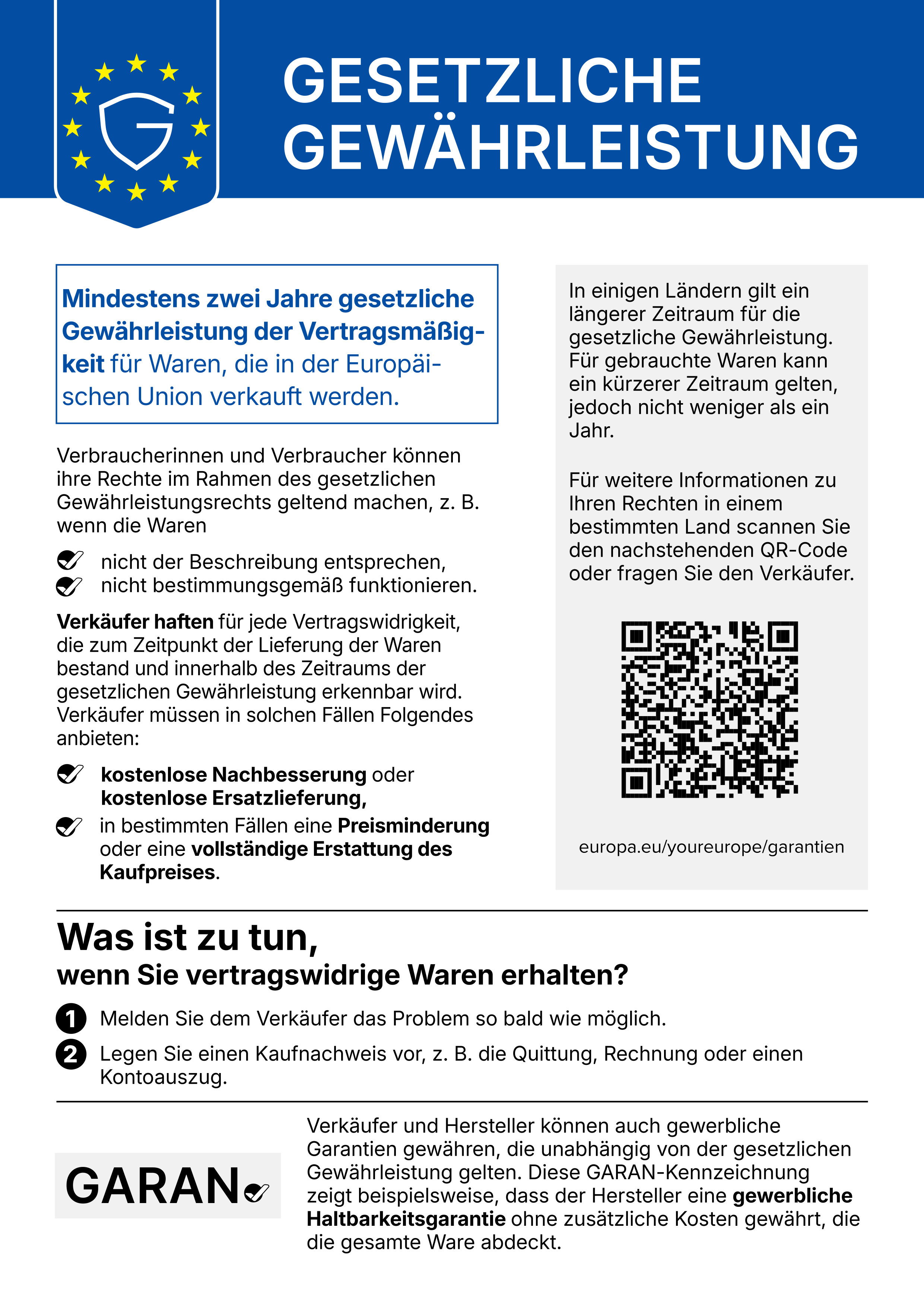 Gewährleistungshinweis